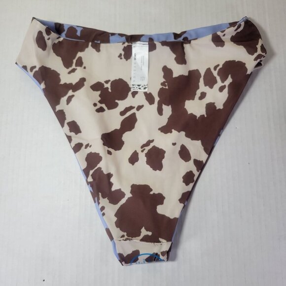 ASOS Design Cow Print Reversible High-Waisted Bikini Bottoms Swimwear Size US 8 - Picture 4 of 8